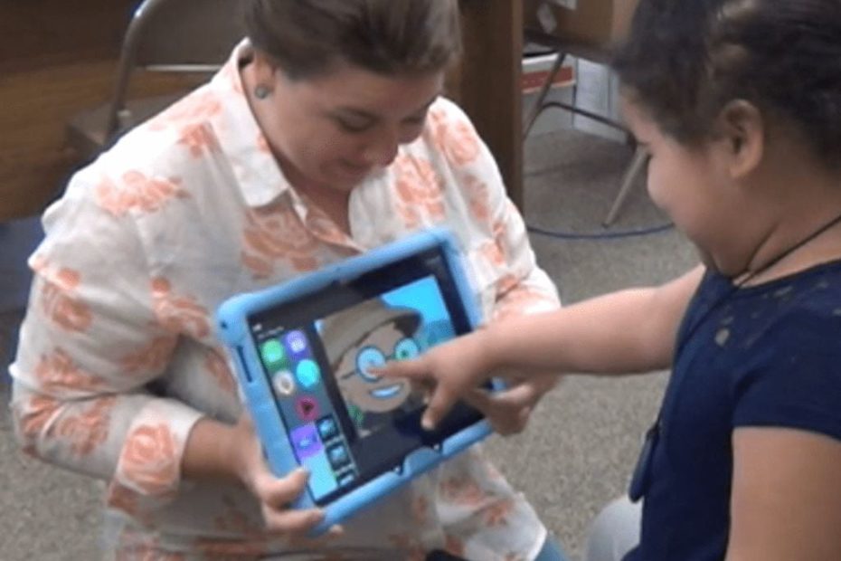 girl with tablet computer