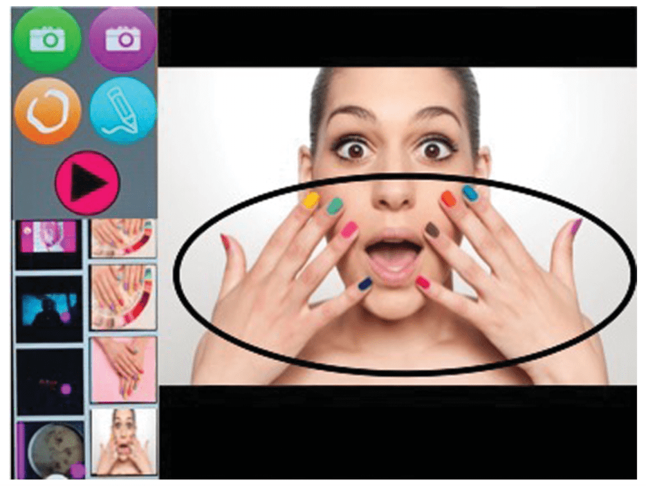 woman with nail polish