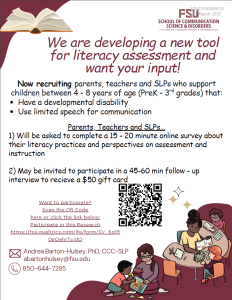 Flyer for Literacy Assessment Phase 1 Study
